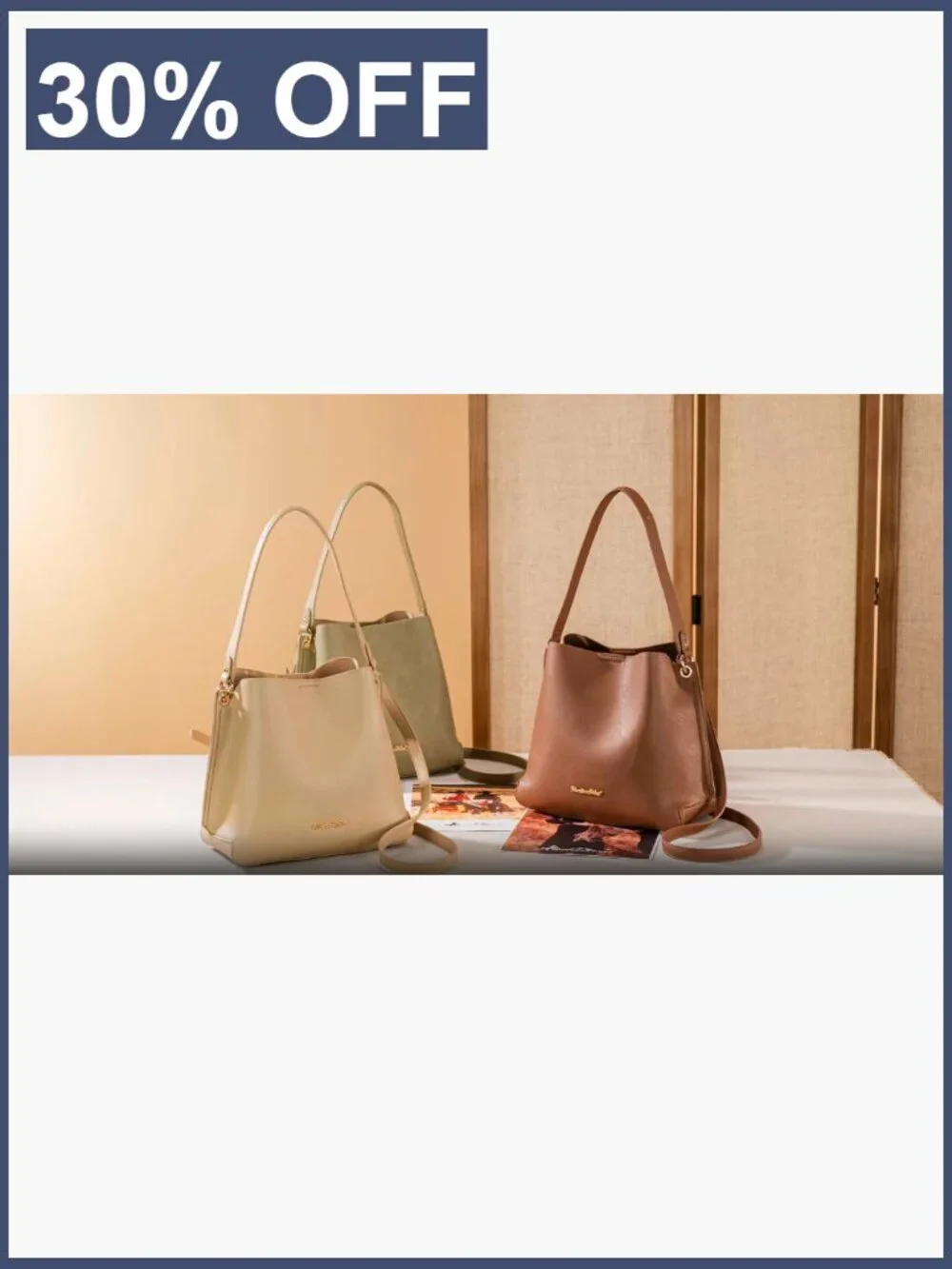 Medium Hobo Bag for Women, 3 Compartments, Shoulder Purse, PU Leather,